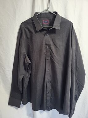 UNTUCKit Men's Charcoal Button-Down Dress Shirt, Size 3XL **see Notes